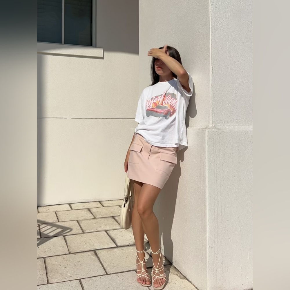 Djerf Avenue Day To Day Mini Skirt Blush - Picture 3 of 4